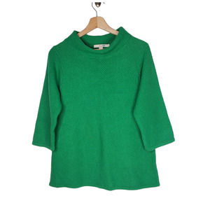 Boden Audrey Wool Blend Turtleneck Pullover Sweater Waffle Knit Green Size US16